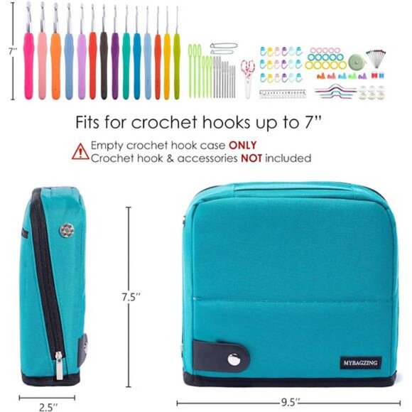 Crochet Hook Case Empty - Crochet Hook Organizer Case Stand Up Unique Design - Picture 2 of 7